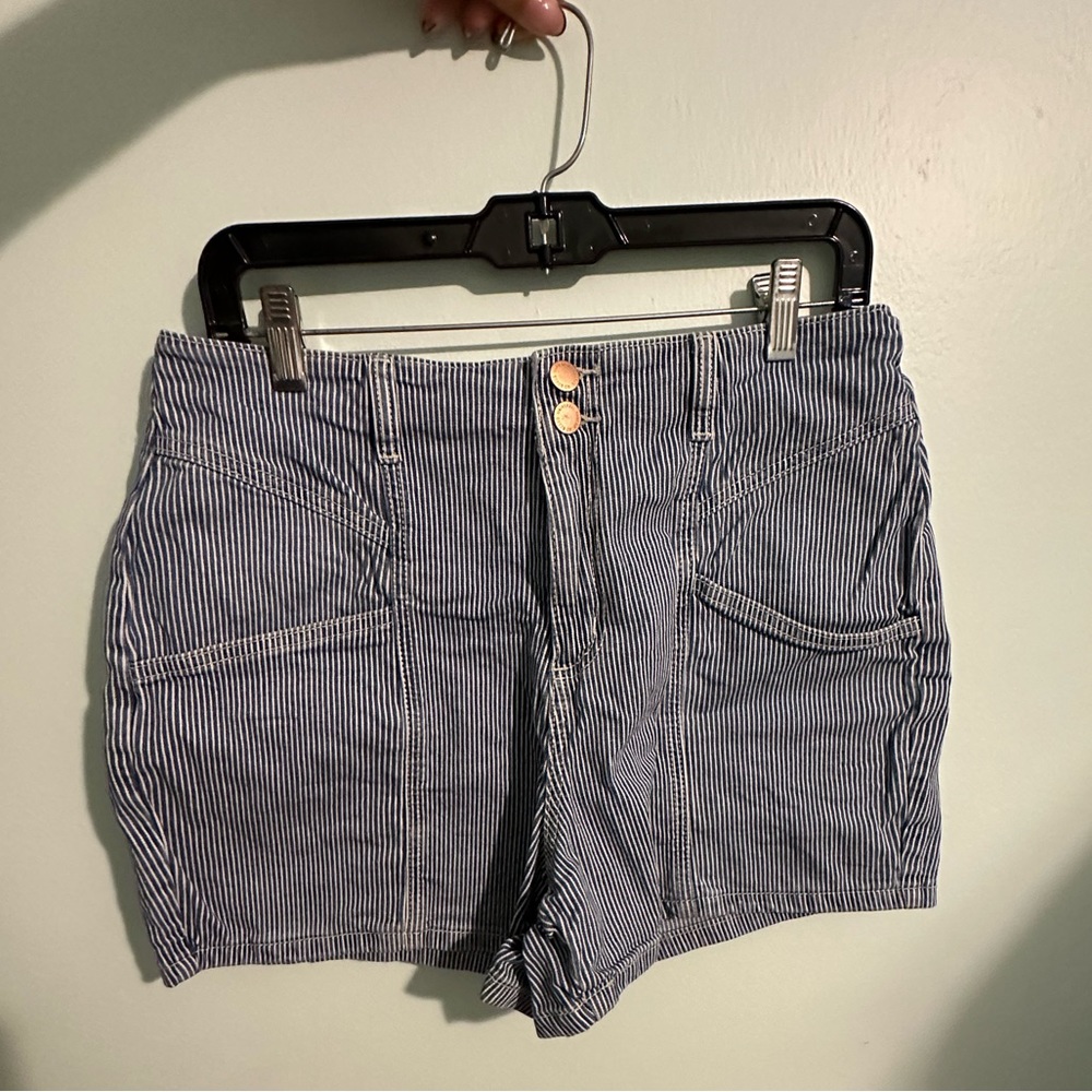Striped High-Waisted Shorts